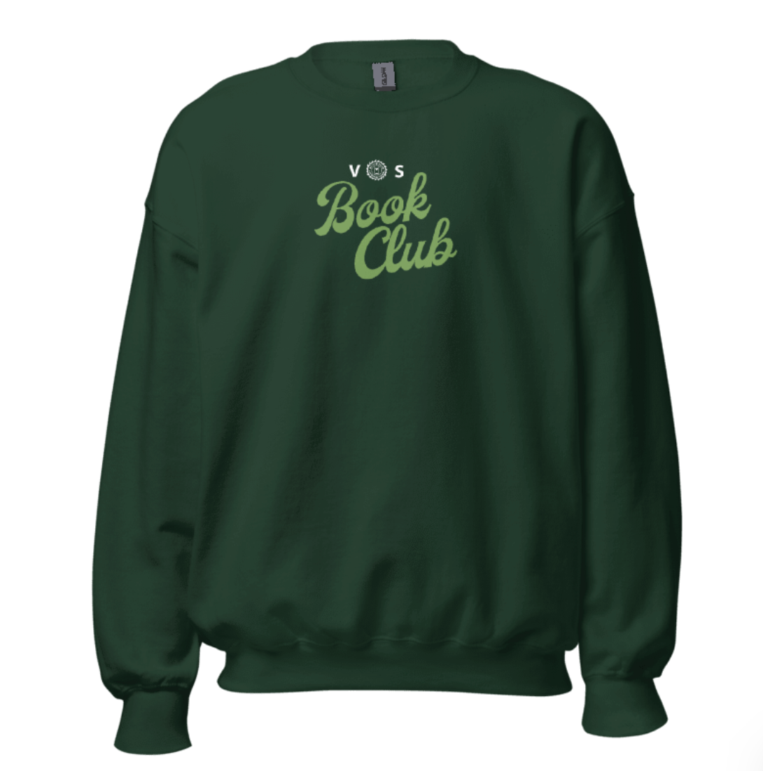 VOS Book Club Embroidered Crewneck Script