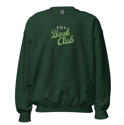 VOS Book Club Embroidered Crewneck Script